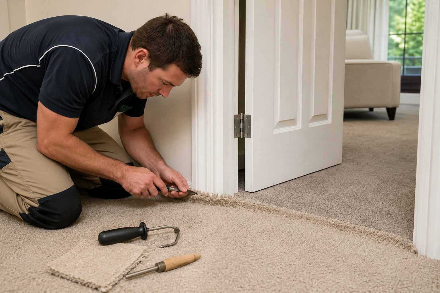 Carpet Repair crew working in Newport